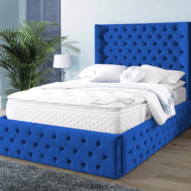 Upholstered Standard Bed Britainsleep Colour: Blue, Size: Single (3') on Productcaster.