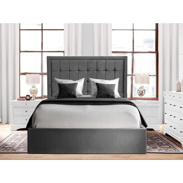 Ahian Upholstered Bed Frame Canora Grey Colour: Light Grey, Size: Single (3') on Productcaster.