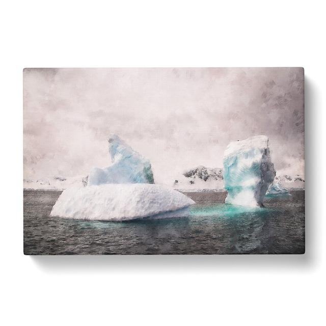 Two Icebergs in Antartica - Wrapped Canvas Painting East Urban Home Size: 50cm H x 76cm W x 3cm D on Productcaster.