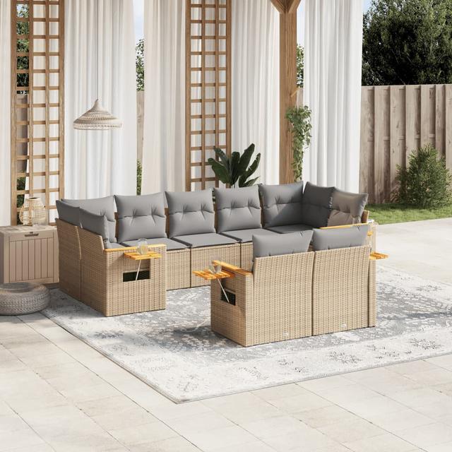 Gartensofa Andolin mit Kissen Marlow Home Co. Rahmenfarbe: Beige, Farbe des Kissens: Hellgrau on Productcaster.