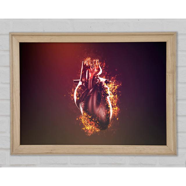 Flaming Heart - Print Ebern Designs Size: 42cm H x 59.7cm W x 1.5cm D on Productcaster.