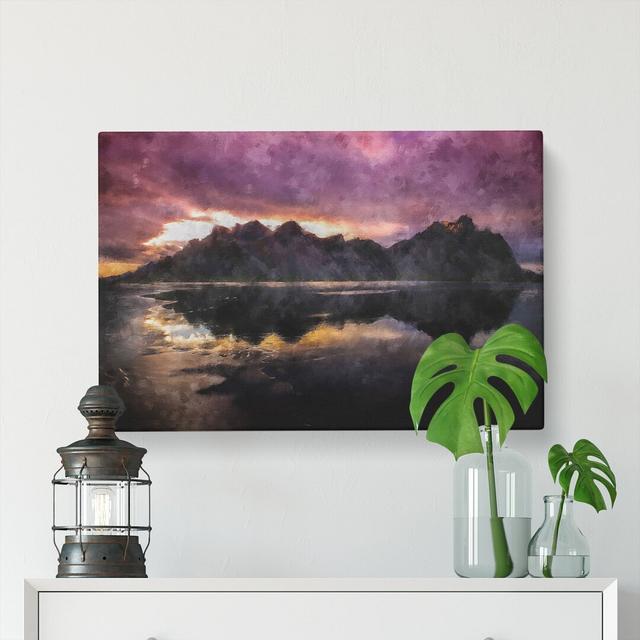 Black Sand Beach Iceland Painting - Wrapped Canvas Painting East Urban Home Size: 40cm H x 60cm W x 3cm D on Productcaster.