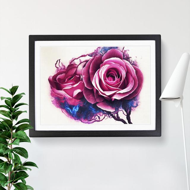 Masterful Rose Flowers Abstract - Picture Frame Painting 17 Stories Frame Colour: Black, Size: 34cm H x 46cm W x 2cm D on Productcaster.