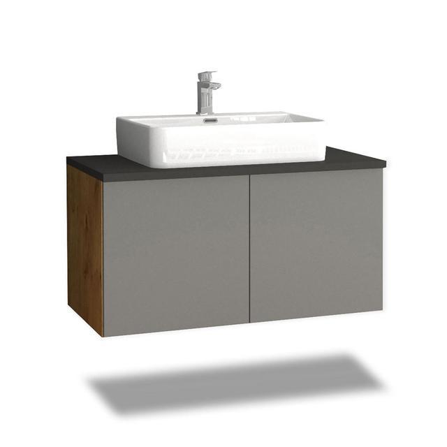 Vestavia Bathroom Furniture Suite Brayden Studio Finish: Oak/Slate gray/Anthracite on Productcaster.