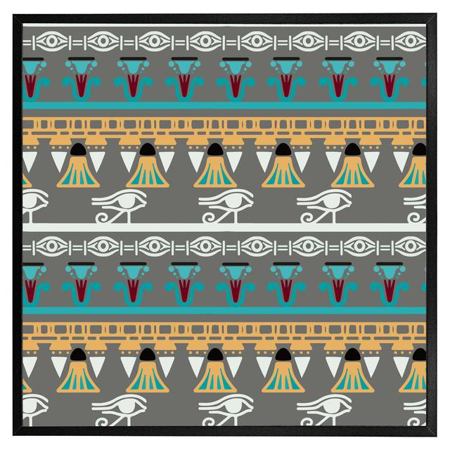 Tribal Art, Egyptian Vintage Ethnic Silhouettes - Single Picture Frame Art Prints Latitude Vive Size: 61cm H x 61cm W x 4cm D, Format: Black Framed on Productcaster.