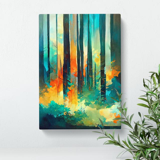 Forest Composition No.4 Abstract - Wrapped Canvas Painting Alpen Home Size: 60cm H x 40cm W x 3cm D on Productcaster.