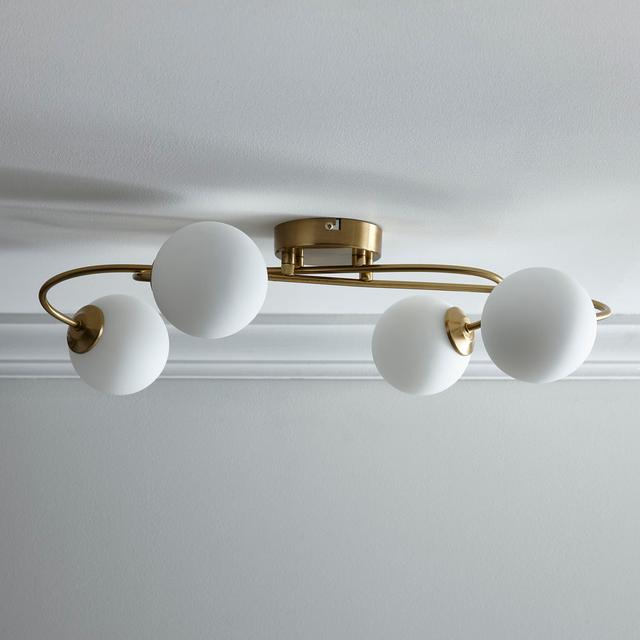 Mabel Satin Brass 4 Light Ceiling Fitting Canora Grey on Productcaster.