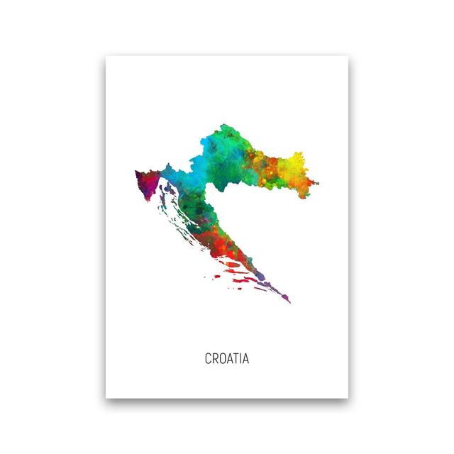 Croatia Watercolour Map by Michael Tompsett - Print Latitude Run Format: Unframed, Size: 42cm H x 30cm W x 1cm D on Productcaster.