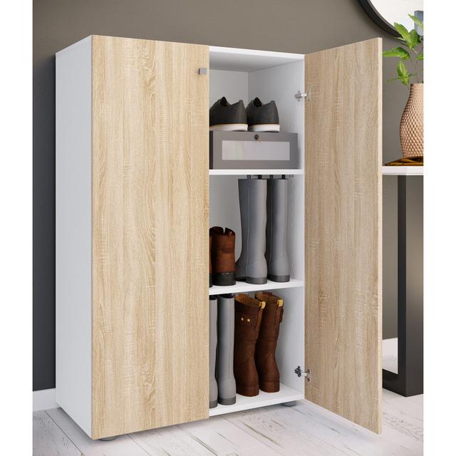 Union Rustic "Lona XL" shoe cabinet with 3 compartments Union Rustic Finish: White/Oak on Productcaster.