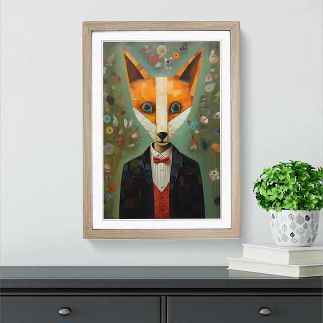 Fox Dadaism Happy Larry Format: Oak Framed, Size: 64cm H x 46cm W on Productcaster.