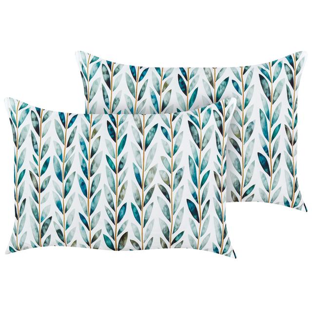 Ambrasia Loano Indoor / Outdoor Floral Rectangular Lumbar Cushion With Filling (Set of 2) Marlow Home Co. on Productcaster.