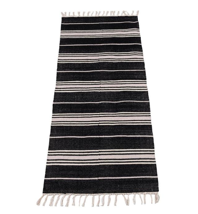 Totten Handmade Kilim Cotton Black/Beige Rug Brambly Cottage on Productcaster.