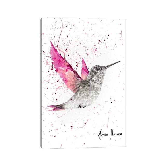 Magenta Rose Bird by Ashvin Harrison - Wrapped Canvas Graphic Art ClassicLiving Size: 66.04cm H x 45.72cm W x 3.81cm D on Productcaster.