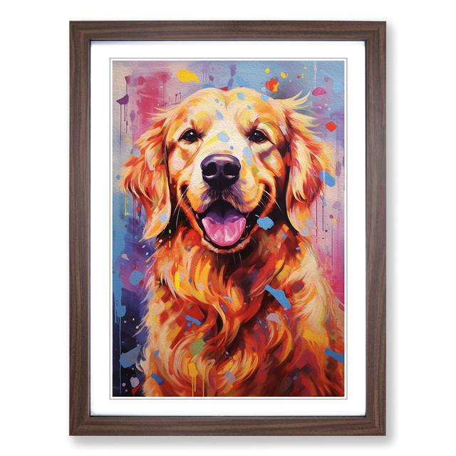 Golden Retriever Hard Edge Painting Marlow Home Co. on Productcaster.