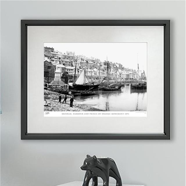 'Brixham, Harbour and Prince of Orange Monument 1891' - Picture Frame Photograph Print on Paper The Francis Frith Collection Size: 45cm H x 60cm W x 2 on Productcaster.