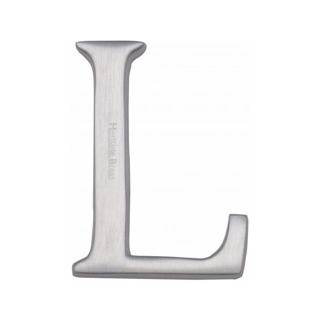 5.1cm H Brass House Letter Heritage Brass Letter: L, Finish: Satin Chrome on Productcaster.