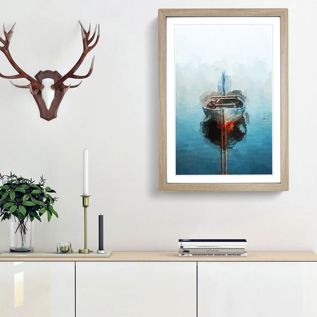 A Tethered Boat in Abstract - Picture Frame Painting Print on Paper East Urban Home Size: 33cm H x 24cm W x 2cm D, Frame Option: Oak Framed on Productcaster.