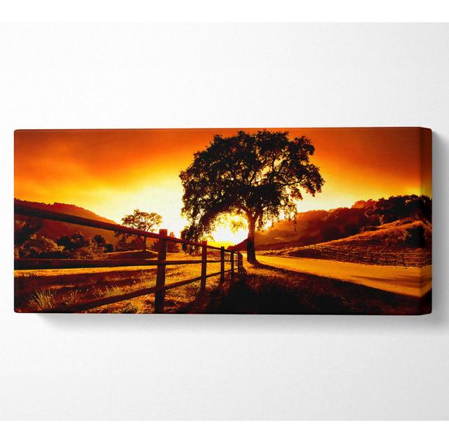 On the Road To Dawn - Wrapped Canvas Art Prints Ebern Designs Size: 81.3cm H x 183cm W on Productcaster.