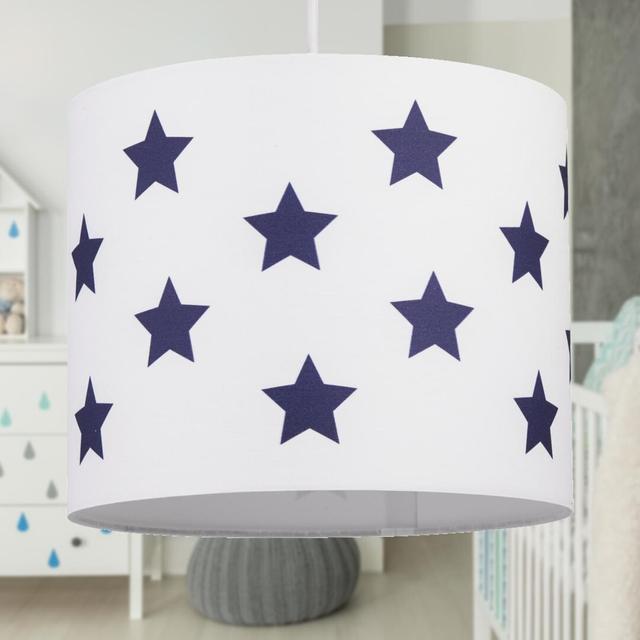 Set Of 2 Grey With White Stars 25Cm Light Shades (Set of 2) 17 Stories Colour: White/Blue on Productcaster.