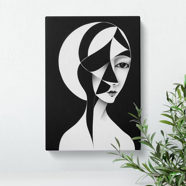 Monochrome Abstract Woman - Wrapped Canvas Graphic Art Metro Lane Size: 76cm H x 50cm W x 3cm D, Format: Wrapped Canvas on Productcaster.