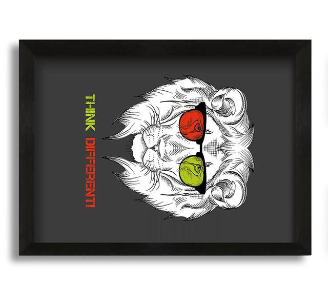 Cool Lion Glasses - Picture Frame Painting on Canvas Maturi Size: 84cm H x 60cm W x 10cm D on Productcaster.