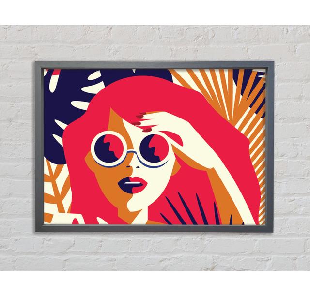 Sunshine Glasses Woman - Einzelbildrahmen Kunstdrucke auf Leinwand Bright Star Größe: 59,7 cm H x 84,1 cm B x 3,3 cm T on Productcaster.