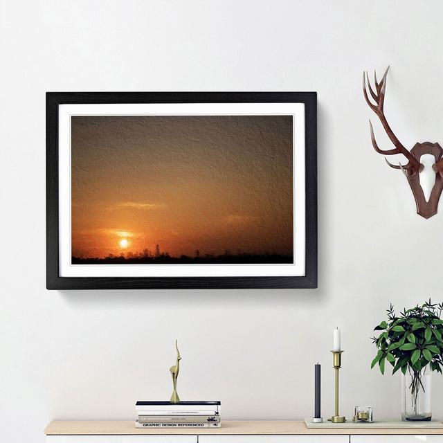 Sunrise over New York City - Picture Frame Painting Print East Urban Home Size: 27cm H x 36cm W x 2cm D, Frame Option: Black Framed on Productcaster.