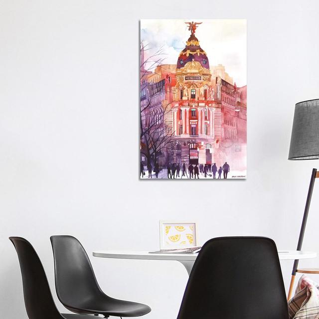 Madrid by Maja Wronska - Wrapped Canvas Painting ClassicLiving Size: 101.6cm H x 66.04cm W x 1.91cm D on Productcaster.