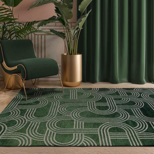 Belvedere Machine Woven Green Area Rug Metro Lane Rug Size: Rectangle 80 x 150cm on Productcaster.