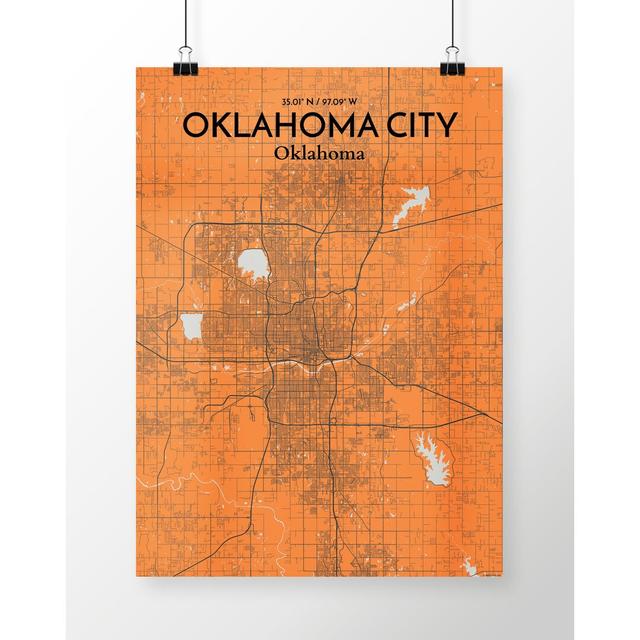 Oklahoma City - No Frame Print East Urban Home Size: 91.4cm H x 61cm W x 0.1cm D on Productcaster.