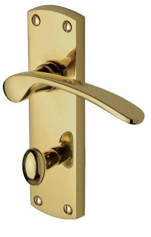 Project Hardware Door Handle for Bathroom Luca Design (Set of 2) Heritage Brass Finish: Polished Brass on Productcaster.