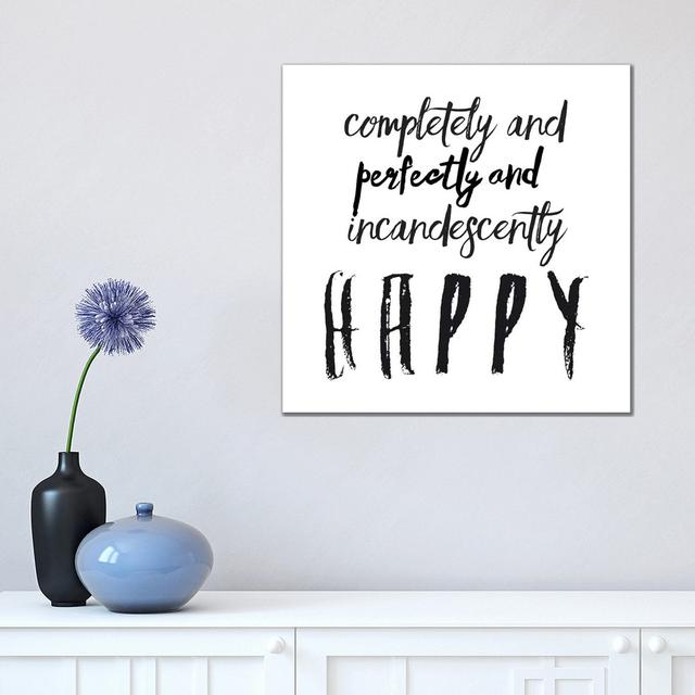 Happy by Honeymoon Hotel - Wrapped Canvas Typography Happy Larry Size: 45.7cm H x 45.7cm W x 1.9cm D on Productcaster.