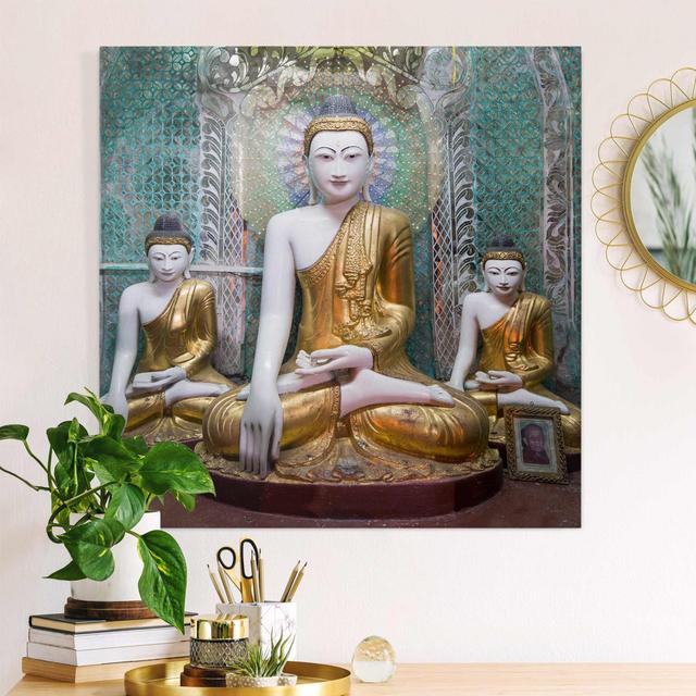 Leinwandbild Buddha Statuen BohoLiving Format: Recycelte Leinwand, Größe: 40 cm H x 40 cm B on Productcaster.