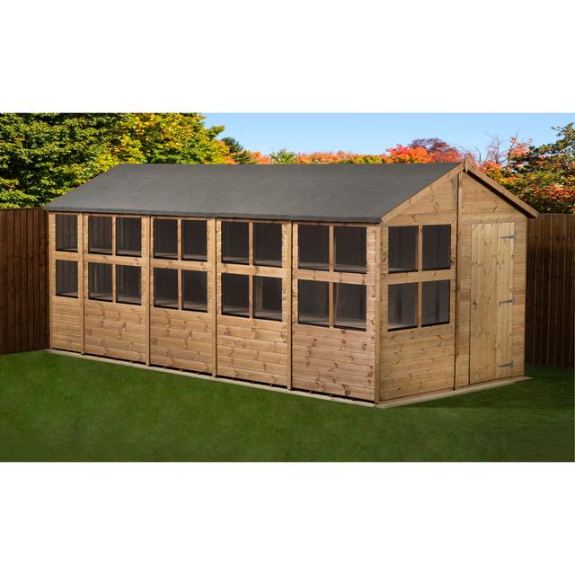 8 ft. W x 18 ft. D Solid wood Tongue & Groove Apex Garden Shed Empire Sheds Ltd on Productcaster.