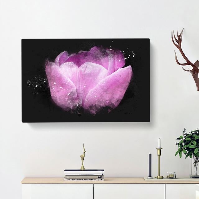 Lilac Pink Tulip Flower - Wrapped Canvas Painting Print East Urban Home Size: 40cm H x 60cm W x 3cm D on Productcaster.