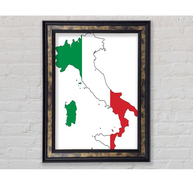 Italien Flagge Karte - Einzelner Bilderrahmen Kunstdrucke Bright Star Größe: 59,7 cm H x 42 cm B x 8 cm T on Productcaster.