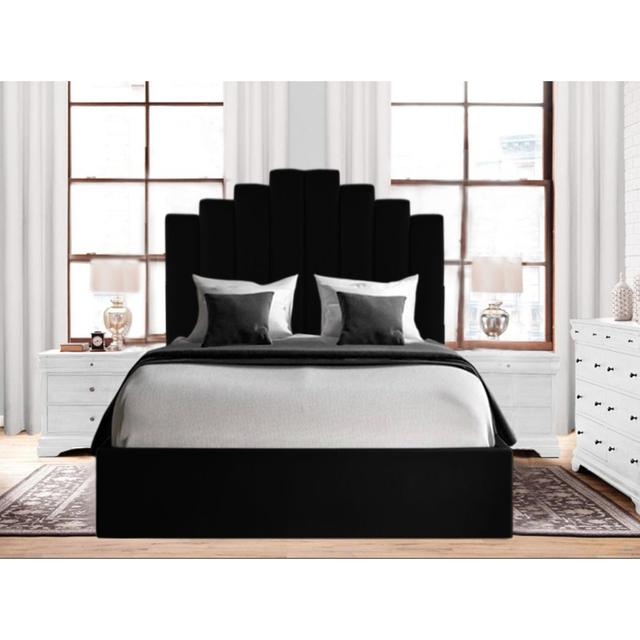 Amarri Upholstered Panel Bed Canora Grey Colour: Black, Size: Kingsize (5') on Productcaster.