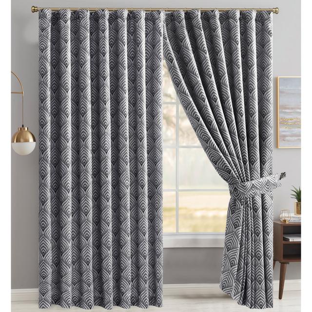 Huard Pencil Pleat Room Darkening Curtains Fairmont Park Panel Size: 46" W x 90" L, Colour: Silver on Productcaster.