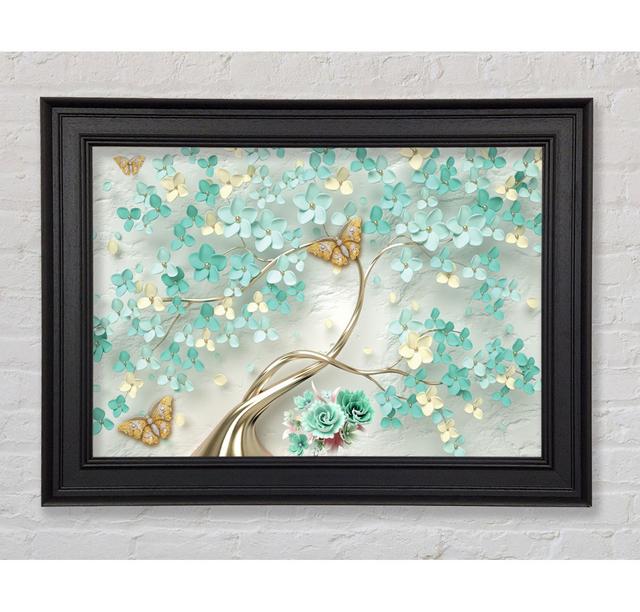 The Silver Branch Butterfly - Single Picture Frame Art Prints August Grove Size: 84.1cm H x 118.9cm W on Productcaster.