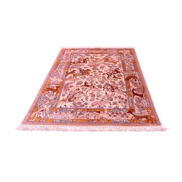 Ahlaya Abstract Handmade Hand-Knotted Rectangle: 195' X 125' Pink Area Rug Latitude Vive on Productcaster.