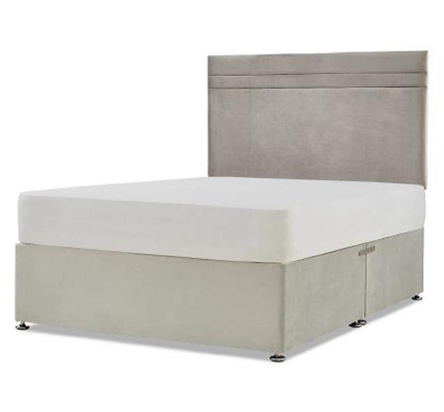 Franciso Upholstered Headboard 17 Stories Size: Single (3'), Colour: Silver on Productcaster.