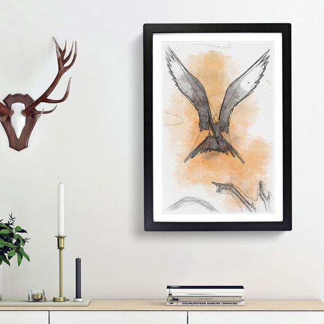 Bird in Flight in Abstract - Picture Frame Graphic Art Print East Urban Home Frame Option: Black Framed, Size: 87cm H x 62cm W x 2cm D on Productcaster.