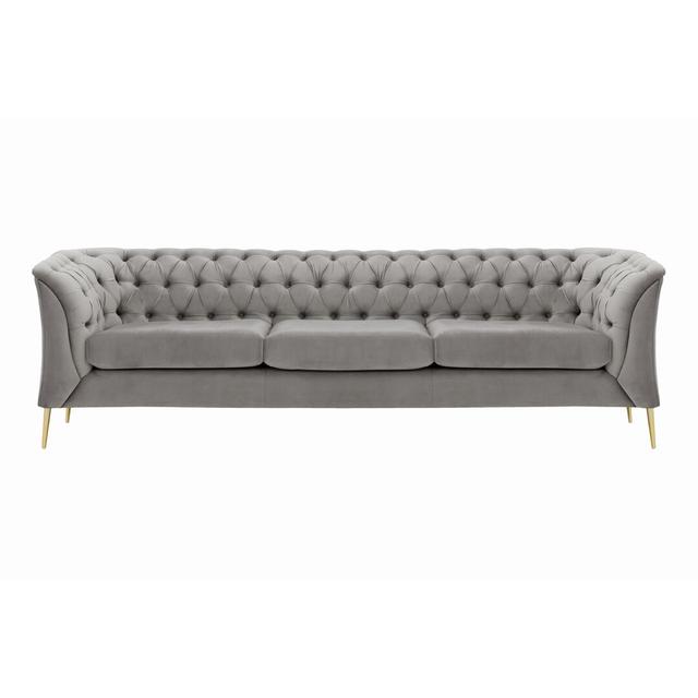 Sofa Ranae Mercer41 Polsterfarbe: Silberfarben, Größe: 74 cm H x 248 cm B x 80 cm T, Sitzplatzkapazität: 3 on Productcaster.