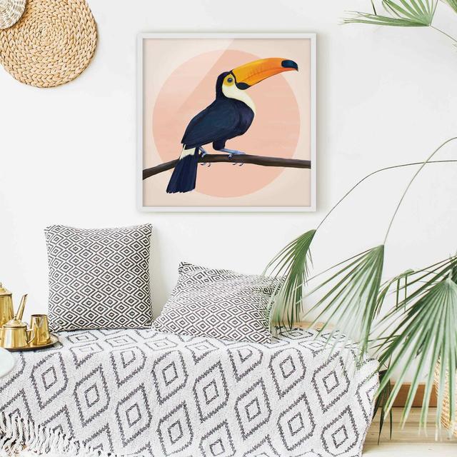 Illustration Bird Toucan Pastel - Picture Frame Graphic Art Bay Isle Home Size: 30cm H x 30cm W x 2cm D, Frame Option: White on Productcaster.