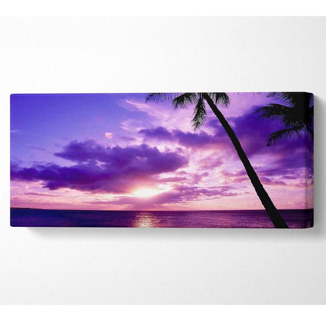 Lilac Pink Ocean Paradise - Wrapped Canvas Art Prints Highland Dunes Size: 40.6cm H x 101.6cm W x 10cm D on Productcaster.