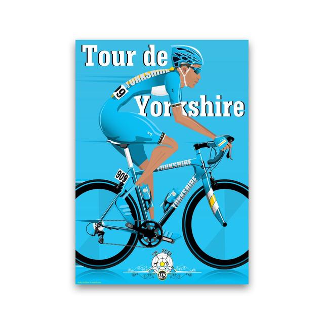 Tour De Yorkshire 2018 Blue - Print 17 Stories Frame Option: No Framed, Size: 30cm H x 21cm W x 1cm D on Productcaster.