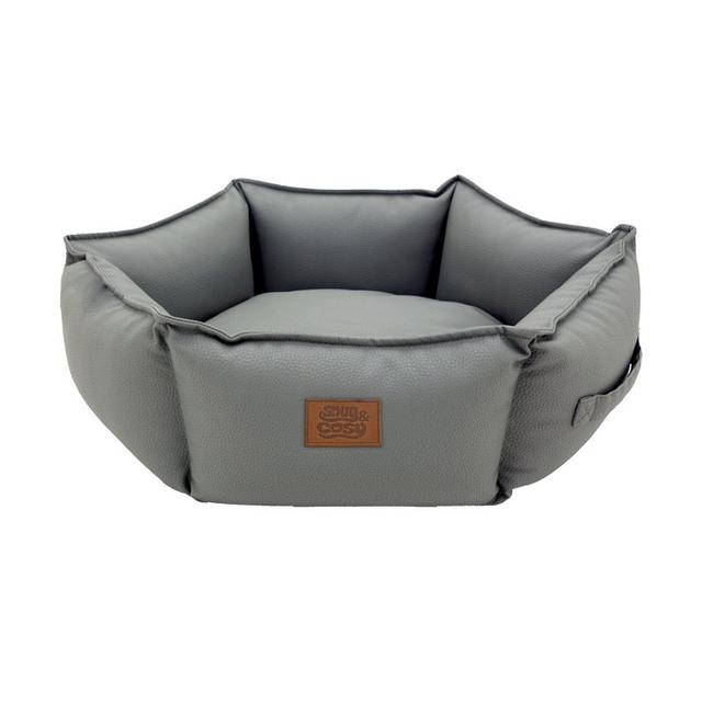 Faux Leather Pet Bed Snug and Cosy on Productcaster.