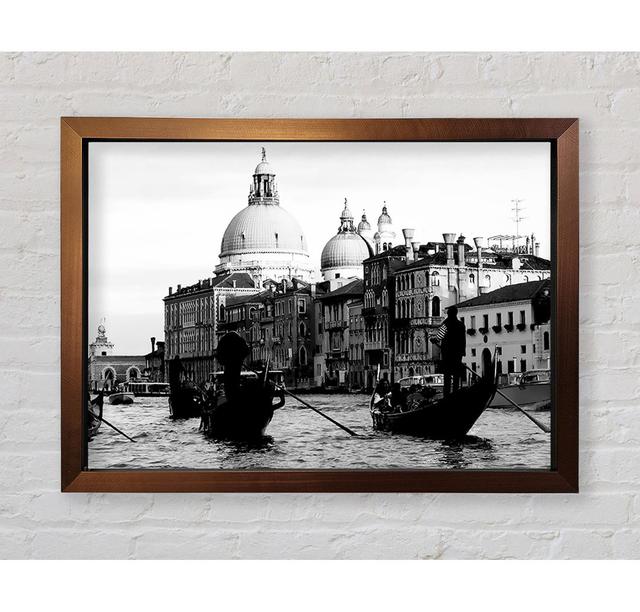 Venice Gondolas B N W - Single Picture Frame Art Prints Breakwater Bay Size: 84.1cm H x 118.9cm W x 3.4cm D on Productcaster.