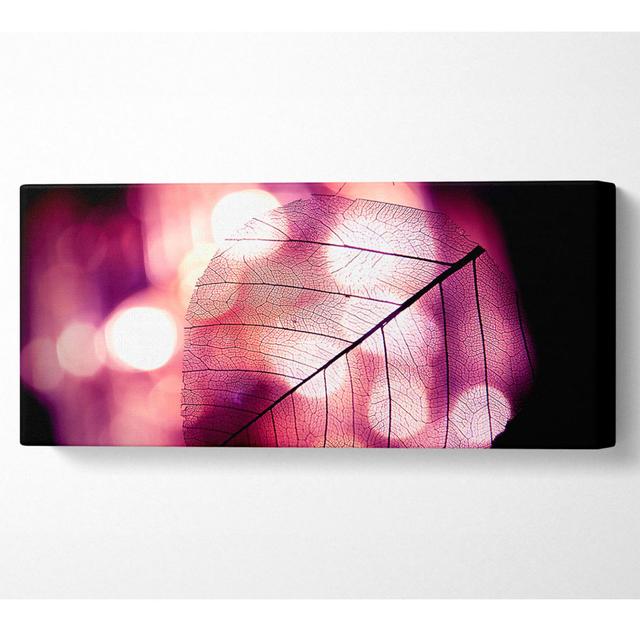 Sparkle Leaf - Wrapped Canvas Art Prints Ebern Designs Size: 40.6cm H x 101.6cm W on Productcaster.