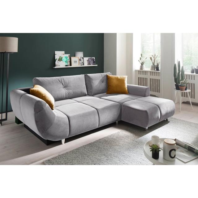 Ecksofa Bella Etta Avenue Polsterfarbe: Grau, Ausrichtung: Rechts ausgerichtet, Schlaffunktion: Nein on Productcaster.